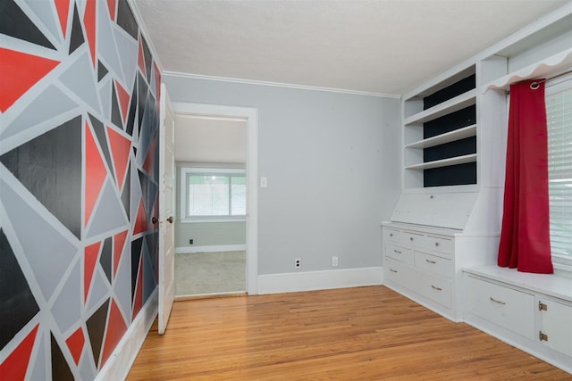 316 E Pierce St, Pontiac, IL 61764 - empty room featuring crown molding, light wood-style flooring, and baseboards