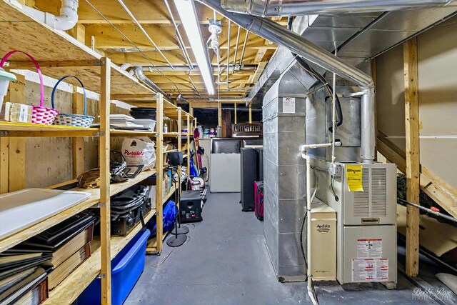 view of unfinished basement