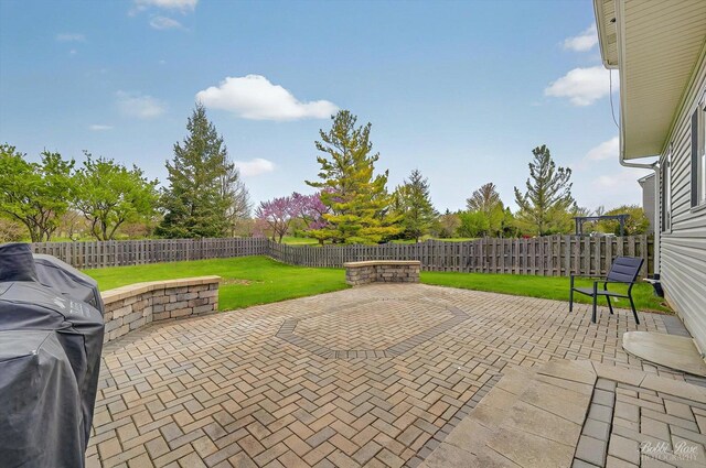 view of patio featuring a fenced backyard