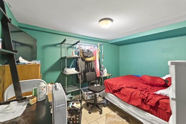 bedroom with tile patterned flooring
