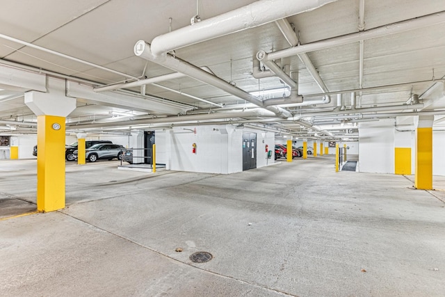 view of parking garage