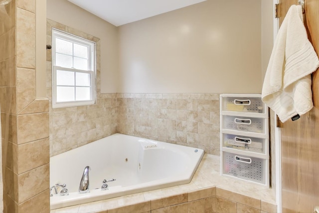full bath with a tub with jets