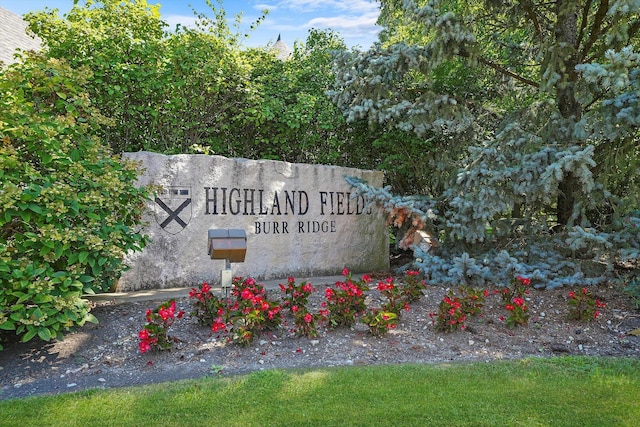 view of community sign
