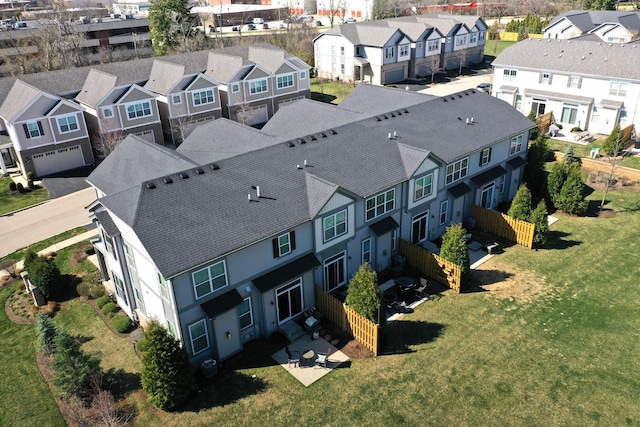 aerial view with a residential view