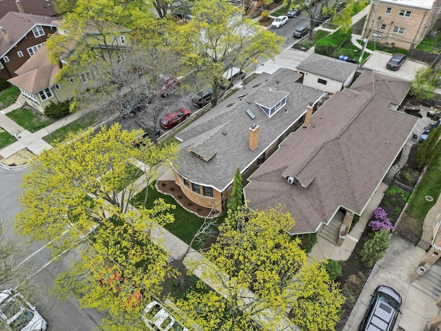 aerial view with a residential view