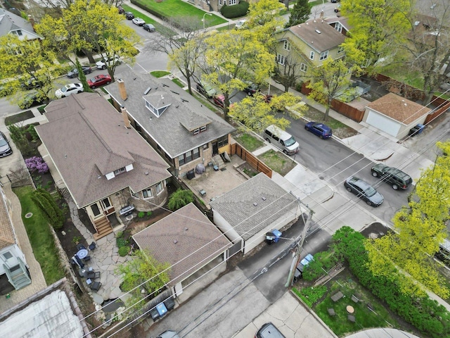 bird's eye view with a residential view