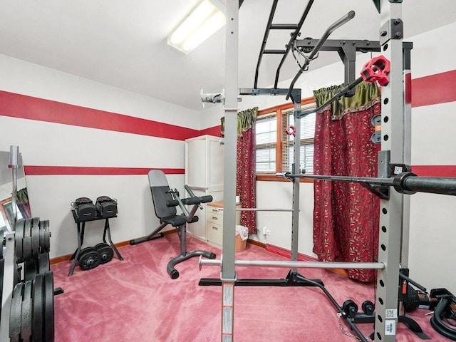 2758 N Newcastle Ave, Chicago, IL 60707 - workout room featuring baseboards and carpet flooring
