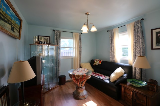 2016 Horeb Ave, Zion, IL 60099 - living room with a chandelier and wood finished floors