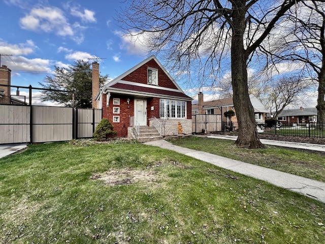 7971 S Kostner Ave, Chicago, IL 60652 - view of front facade with brick siding, a front lawn, and fence