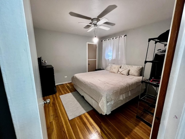 7971 S Kostner Ave, Chicago, IL 60652 - bedroom featuring ceiling fan, baseboards, and wood finished floors