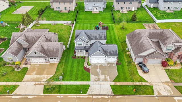 birds eye view of property featuring a residential view
