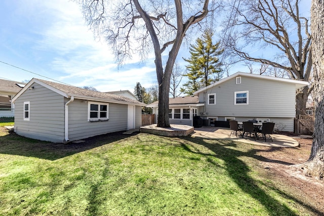 736 Willow Rd, Naperville, IL 60540 - rear view of property with an outbuilding, a patio area, fence, and a yard