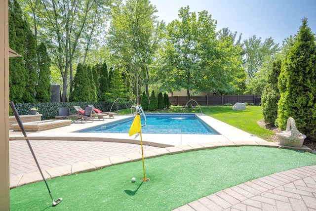 127 60th St, Downers Grove, IL 60516 - view of swimming pool featuring a putting green and a patio