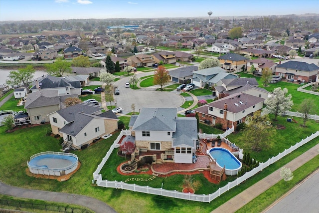 bird's eye view featuring a residential view