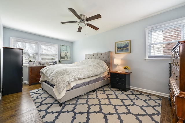 317 Roberts Rd, Inverness, IL 60010 - bedroom featuring wood finished floors, baseboards, and ceiling fan