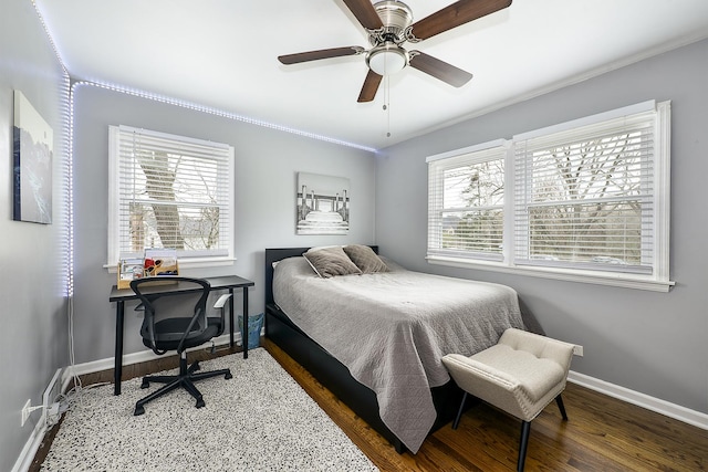 317 Roberts Rd, Inverness, IL 60010 - bedroom with baseboards, ornamental molding, and wood finished floors