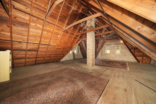 unfinished attic with a wealth of natural light
