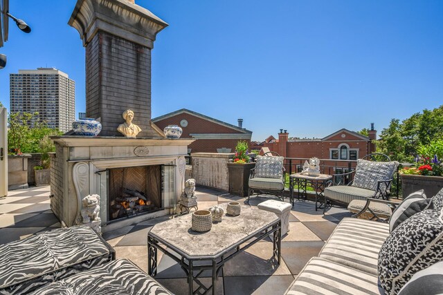 401 W Dickens Ave, Chicago, IL 60614 - view of patio with an outdoor fireplace