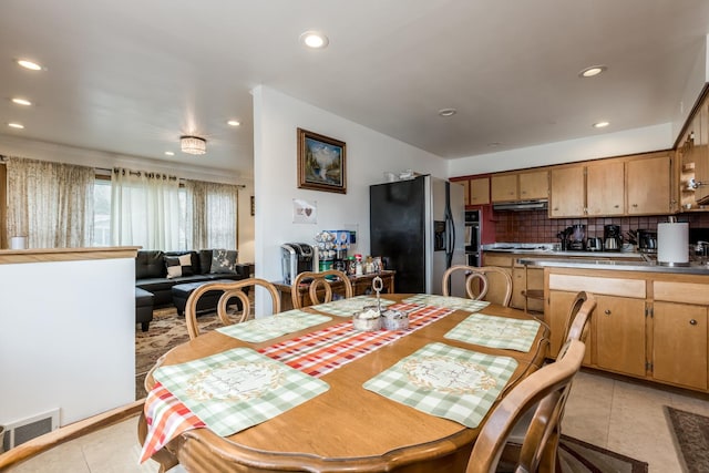 1291 Fargo Ave, Des Plaines, IL 60018 - dining area featuring light tile patterned floors, visible vents, and recessed lighting