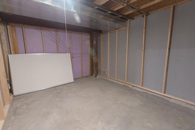 view of unfinished basement