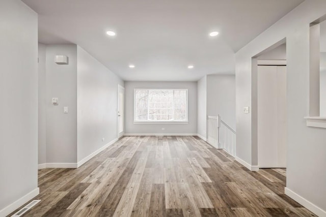 43 S Treehouse Ln, Round Lake, IL 60073 - empty room with visible vents, baseboards, wood finished floors, and recessed lighting