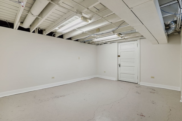 finished basement with baseboards