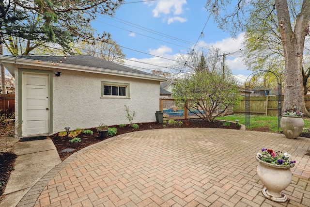 view of patio featuring a fenced backyard