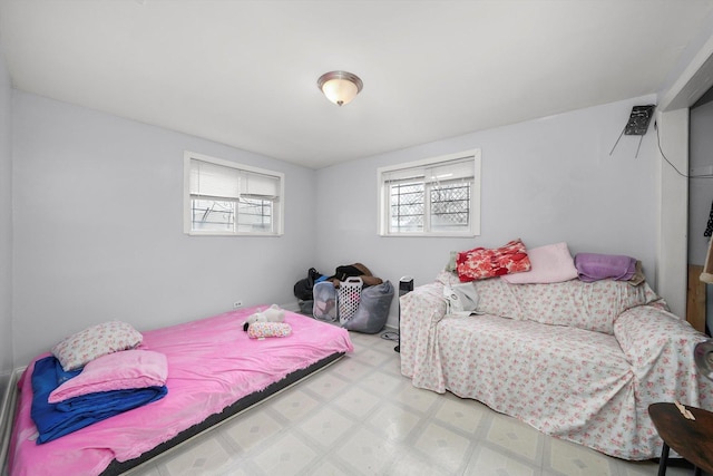 bedroom featuring tile patterned floors