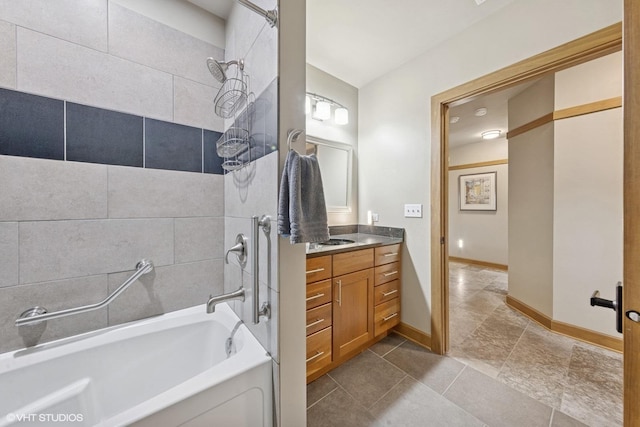 14 S Prospect St Unit 508, Roselle, IL 60172 - bathroom featuring vanity and washtub / shower combination
