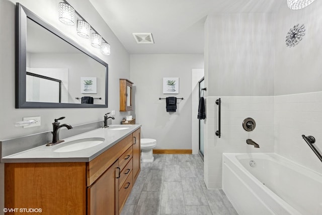 14 S Prospect St Unit 508, Roselle, IL 60172 - bathroom with a bath, double vanity, and an enclosed shower