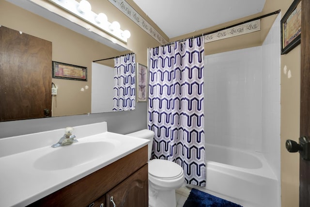 29W395 Greenbriar Ln, Warrenville, IL 60555 - bathroom featuring vanity, tile patterned flooring, toilet, and shower / bath combination with curtain