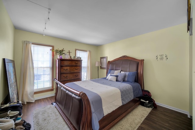 29W395 Greenbriar Ln, Warrenville, IL 60555 - bedroom with track lighting, multiple windows, and dark wood-style flooring