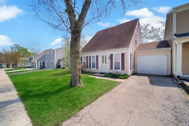 29W395 Greenbriar Ln, Warrenville, IL 60555 - cape cod house featuring a shingled roof, an attached garage, driveway, and a front yard