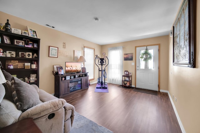 29W395 Greenbriar Ln, Warrenville, IL 60555 - living room with baseboards and wood finished floors