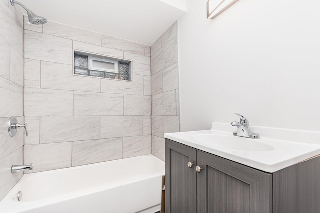 full bathroom with shower / bath combination and vanity