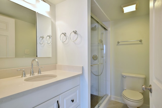 110 W Butterfield Rd Unit 214S, Elmhurst, IL 60126 - bathroom with vanity, a shower stall, and toilet