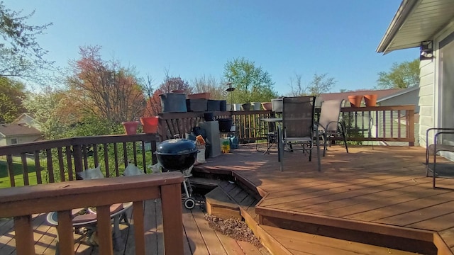 deck with area for grilling
