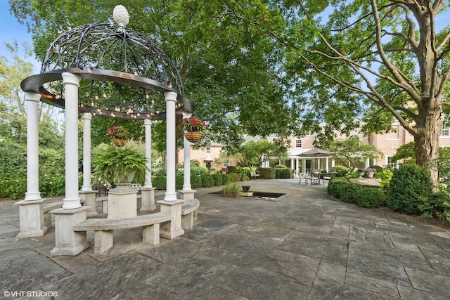 view of patio / terrace featuring a gazebo