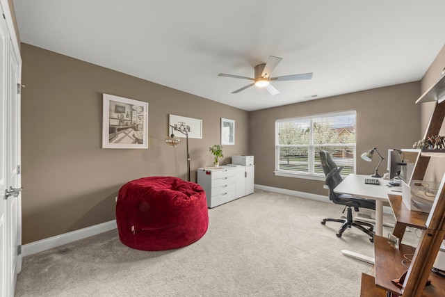 633 Bourbon Ct, Naperville, IL 60565 - office featuring carpet, visible vents, baseboards, and ceiling fan