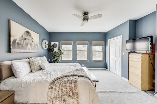 1705 W Le Moyne St Unit G, Chicago, IL 60622 - bedroom with carpet, a closet, baseboards, and a ceiling fan