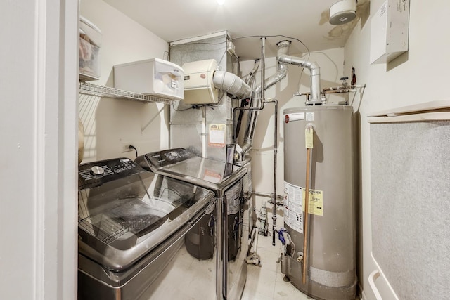 1705 W Le Moyne St Unit G, Chicago, IL 60622 - laundry room featuring water heater and separate washer and dryer