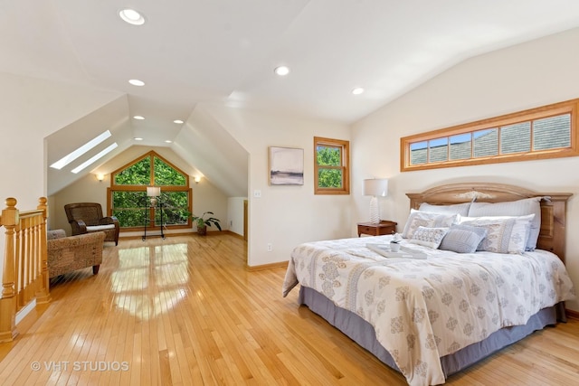 1515 W Glenlake Ave, Chicago, IL 60660 - bedroom with lofted ceiling, light wood finished floors, and recessed lighting