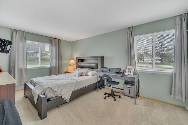 218 Oak Knoll Ct Unit D1, Schaumburg, IL 60193 - bedroom featuring multiple windows, carpet flooring, an office area, and baseboards