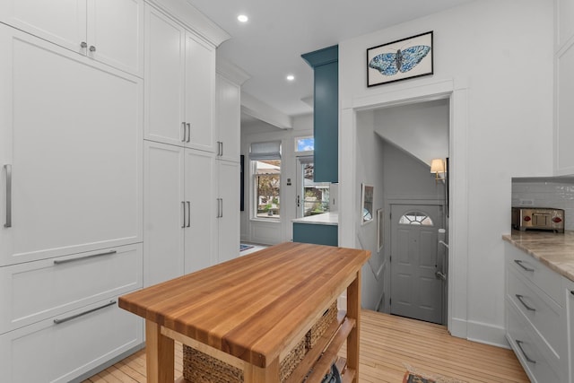 1942 Orrington Ave, Evanston, IL 60201 - dining space with recessed lighting, light wood-style floors, and a toaster