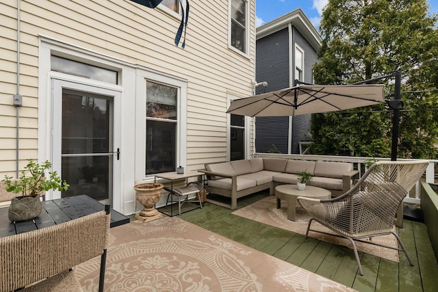 1942 Orrington Ave, Evanston, IL 60201 - wooden terrace with outdoor lounge area