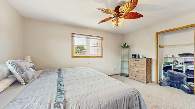 2220 Manico Dr, Crest Hill, IL 60403 - bedroom featuring light colored carpet and a ceiling fan