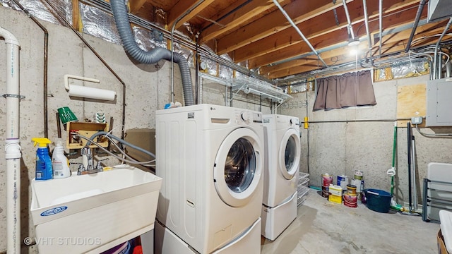 2220 Manico Dr, Crest Hill, IL 60403 - washroom with electric panel and independent washer and dryer