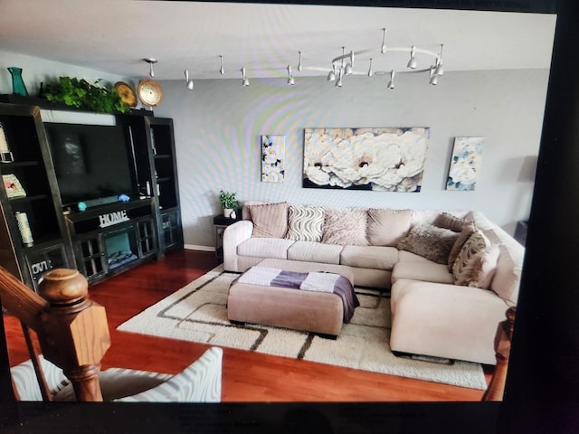 24622 George Washington Dr, Plainfield, IL 60544 - living area featuring wood finished floors and baseboards