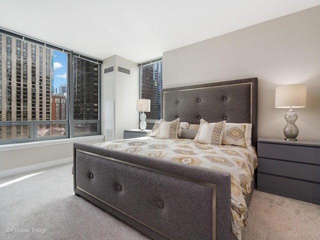 600 N Lake Shore Dr Unit 1802, Chicago, IL 60611 - carpeted bedroom featuring baseboards, a view of city, and visible vents