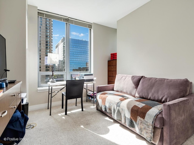 600 N Lake Shore Dr Unit 1802, Chicago, IL 60611 - carpeted living area with baseboards